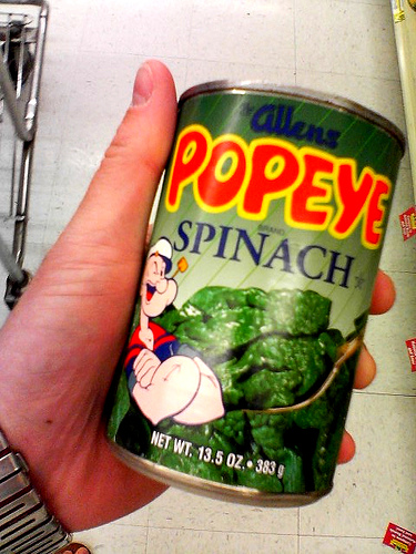 Spinat macht stark. Popeye ist der Beweis.